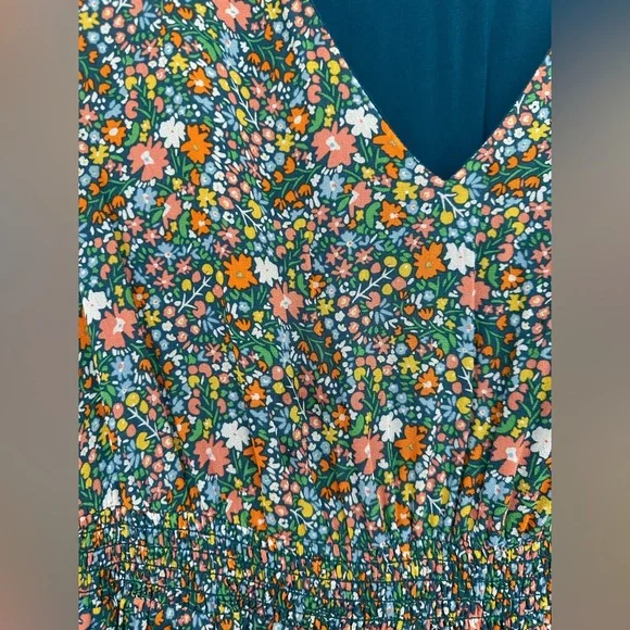 Boden Floral V-Neck Dress - Multicolor - Picture 3 of 6